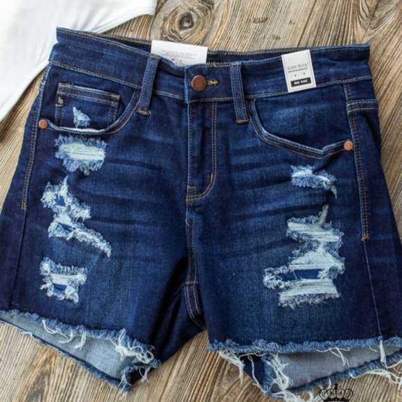 Judy Blue Pants - NEW Judy Blue Patched Denim Shorts